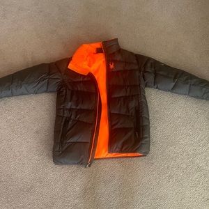 Gray and Orange Spyder puffer coat